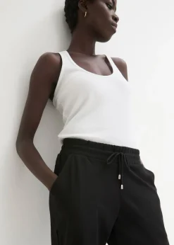 bonprix bonprix Pantalón sin cierre de mezcla de viscosa Negro Outlet