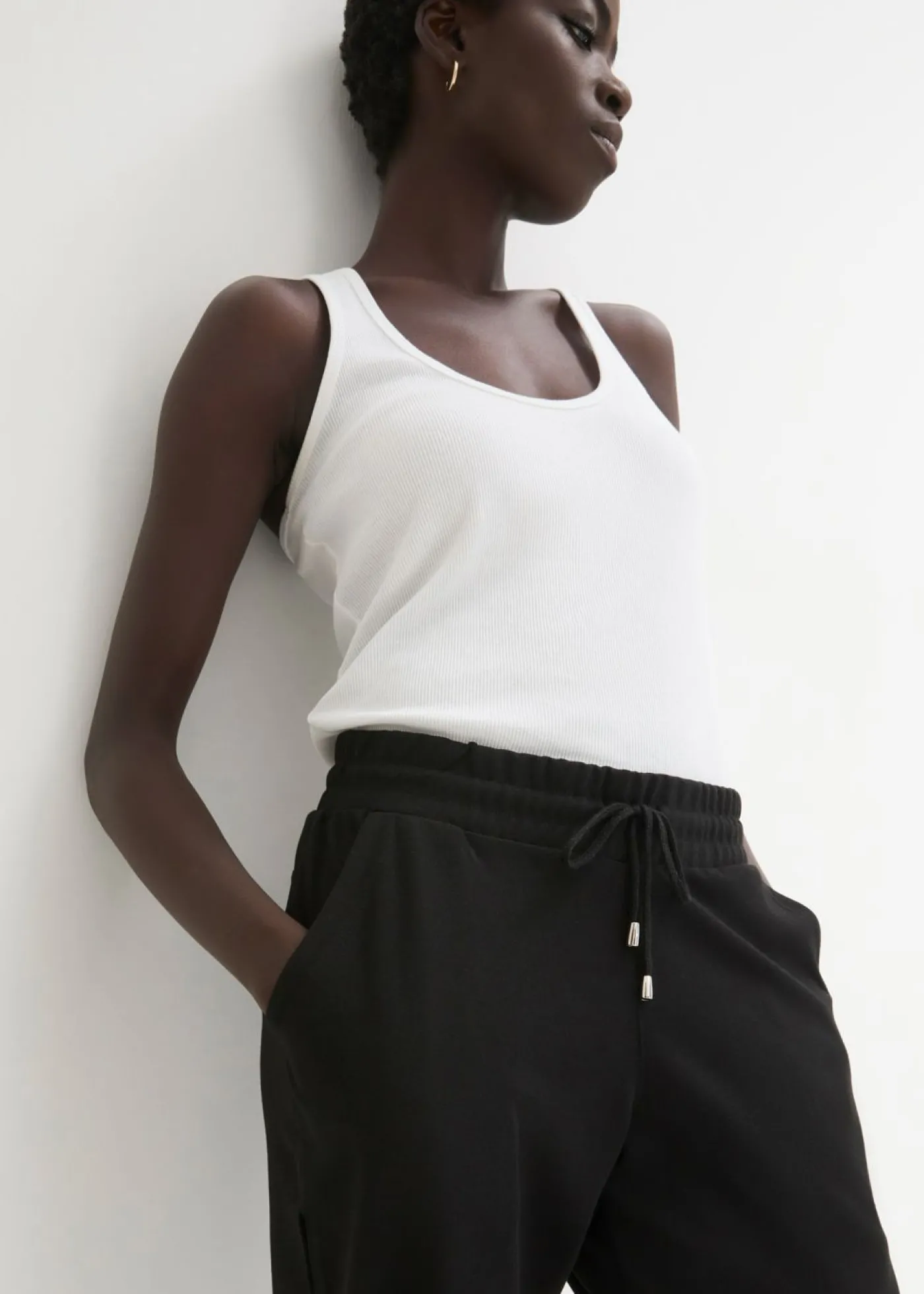 bonprix bonprix Pantalón sin cierre de mezcla de viscosa Negro Outlet