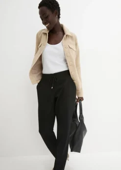 bonprix bonprix Pantalón sin cierre de mezcla de viscosa Negro Outlet