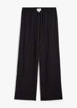 bonprix bonprix Pantalón sin cierre de mezcla de viscosa estructurada Negro Clearance