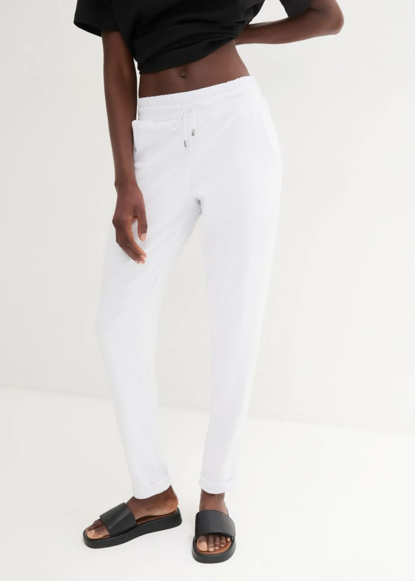 bonprix bonprix Pantalón sin cierre de mezcla de viscosa Blanco Best
