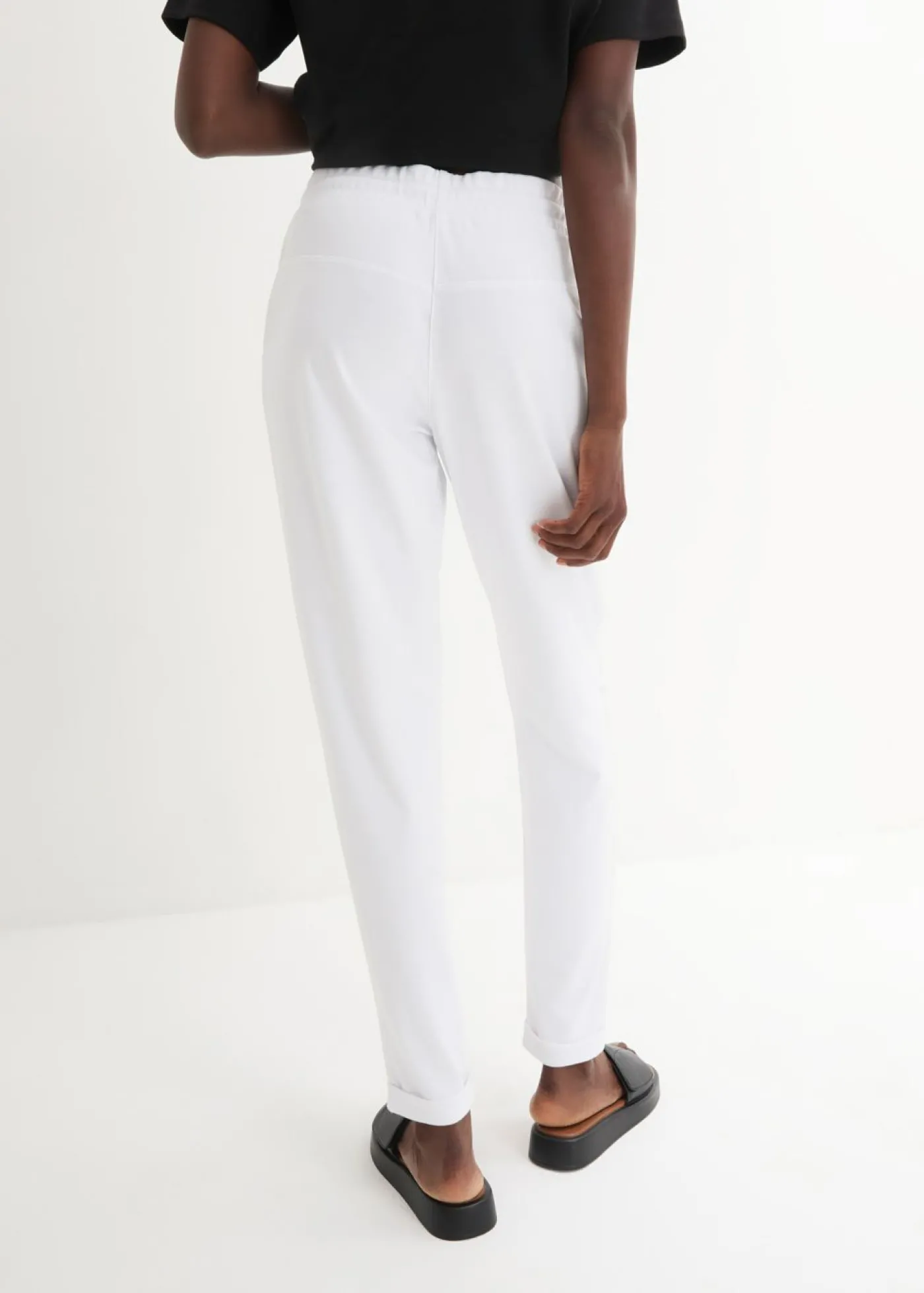bonprix bonprix Pantalón sin cierre de mezcla de viscosa Blanco Best