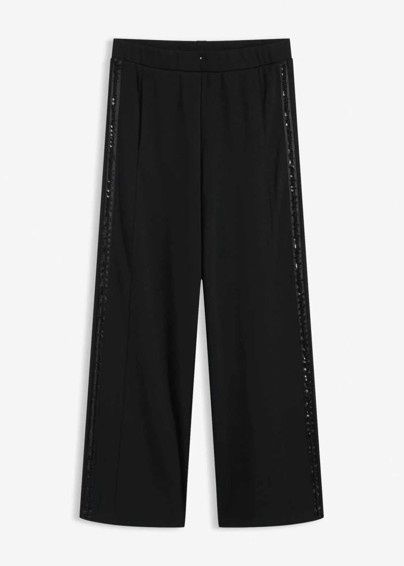 bonprix bonprix Pantalón sin cierre de Punto di Roma con piedras brillantes Negro Clearance