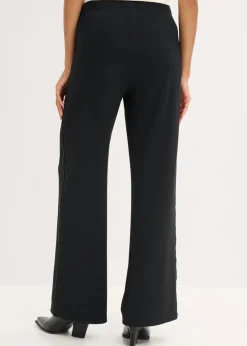 bonprix bonprix Pantalón sin cierre de Punto di Roma con piedras brillantes Negro Clearance