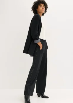 bonprix bonprix Pantalón sin cierre de Punto di Roma con piedras brillantes Negro Clearance