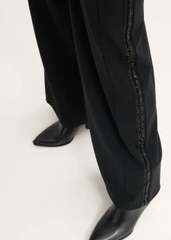 bonprix bonprix Pantalón sin cierre de Punto di Roma con piedras brillantes Negro Clearance