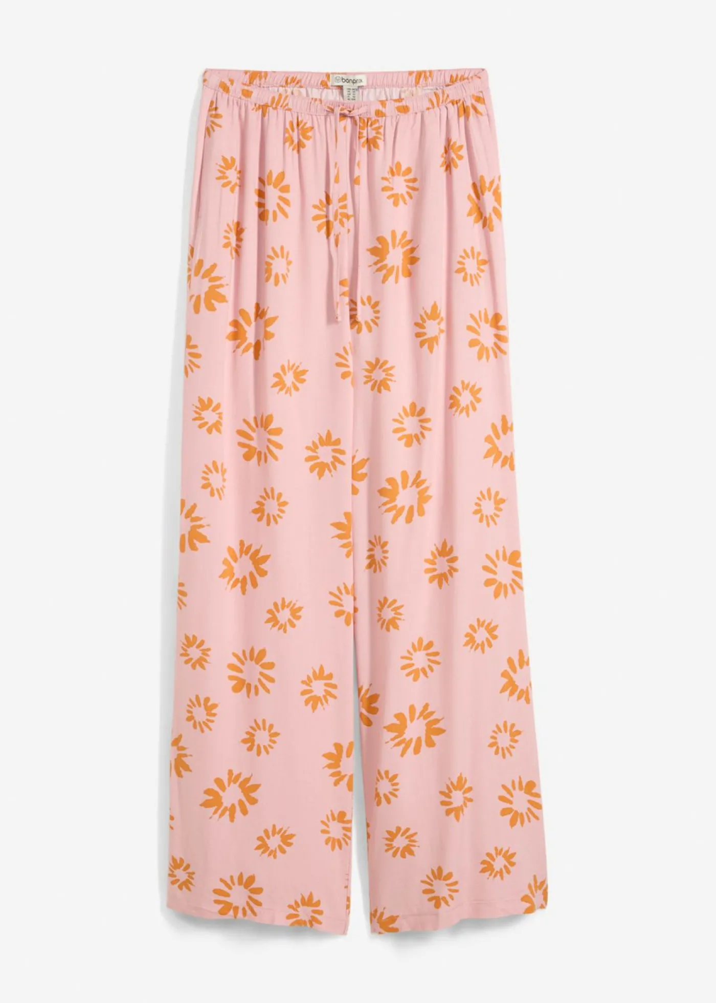 bonprix bonprix Pantalón sin cierre de suave viscosa rosa ceniza/marrón anaranjado con flores Best