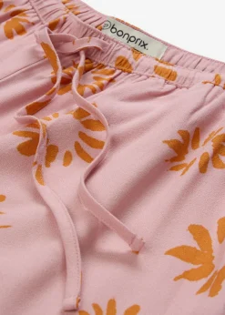 bonprix bonprix Pantalón sin cierre de suave viscosa rosa ceniza/marrón anaranjado con flores Best