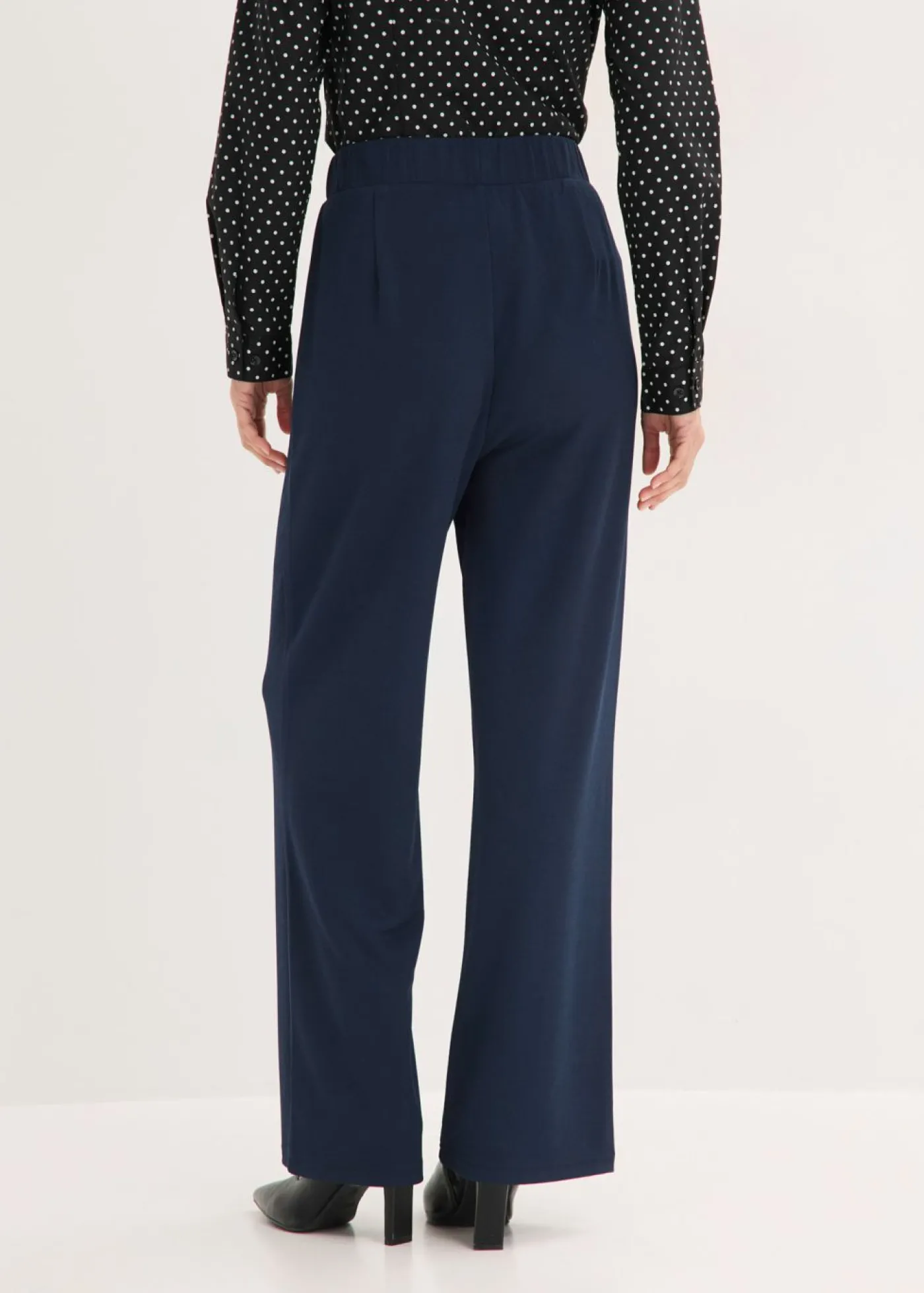 bonprix bonprix Pantalón sin cierre de tejido interlock resistente Azul marino