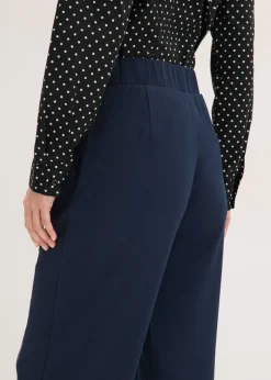 bonprix bonprix Pantalón sin cierre de tejido interlock resistente Azul marino