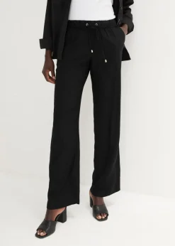 bonprix bonprix Pantalón sin cierre de viscosa Negro