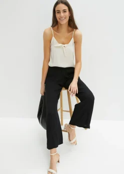 bonprix bonprix Pantalón sin cierre de viscosa Negro Online