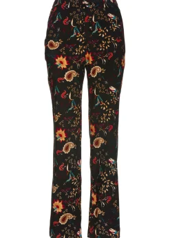 bonprix bonprix Pantalón sin cierre de viscosa Negro/rojo cayena con patrón paisley Best