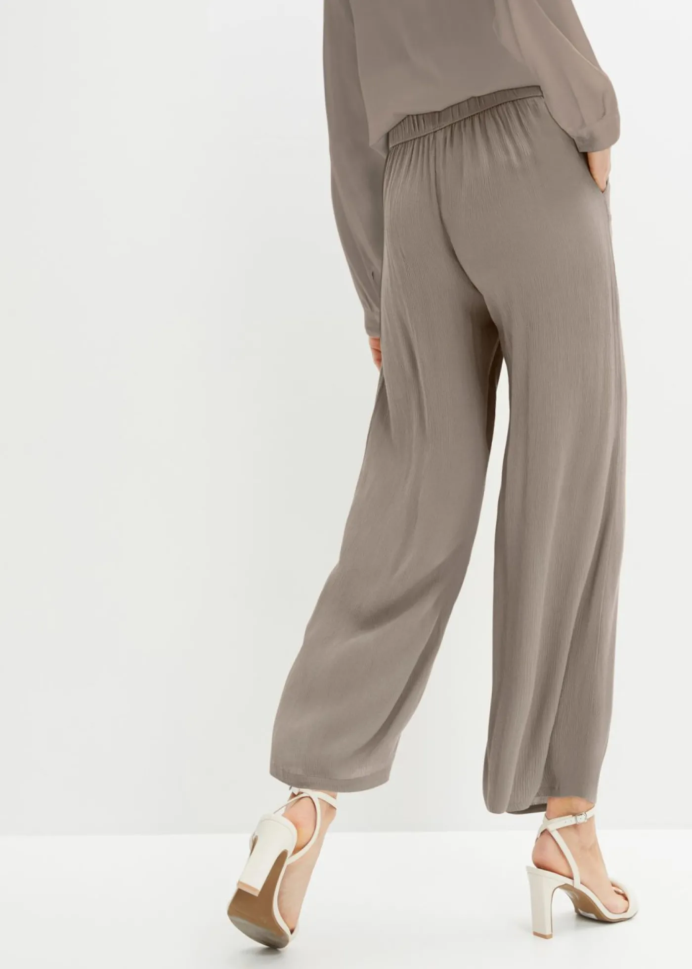 bonprix bonprix Pantalón sin cierre de viscosa Marrón grisáceo