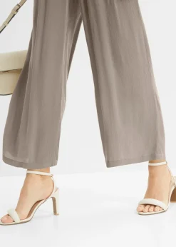 bonprix bonprix Pantalón sin cierre de viscosa Marrón grisáceo