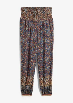 bonprix bonprix Pantalón sin cierre de viscosa fluida Azul marino con patrón paisley Outlet