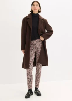 bonprix bonprix Pantalón sin cierre de viscosa de Punto di Roma estampado leo marrón mate-antracita Clearance