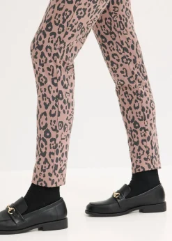 bonprix bonprix Pantalón sin cierre de viscosa de Punto di Roma estampado leo marrón mate-antracita Clearance