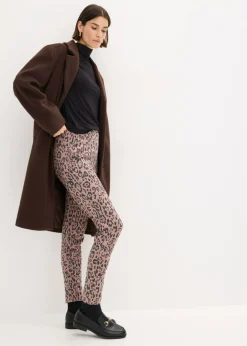 bonprix bonprix Pantalón sin cierre de viscosa de Punto di Roma estampado leo marrón mate-antracita Clearance