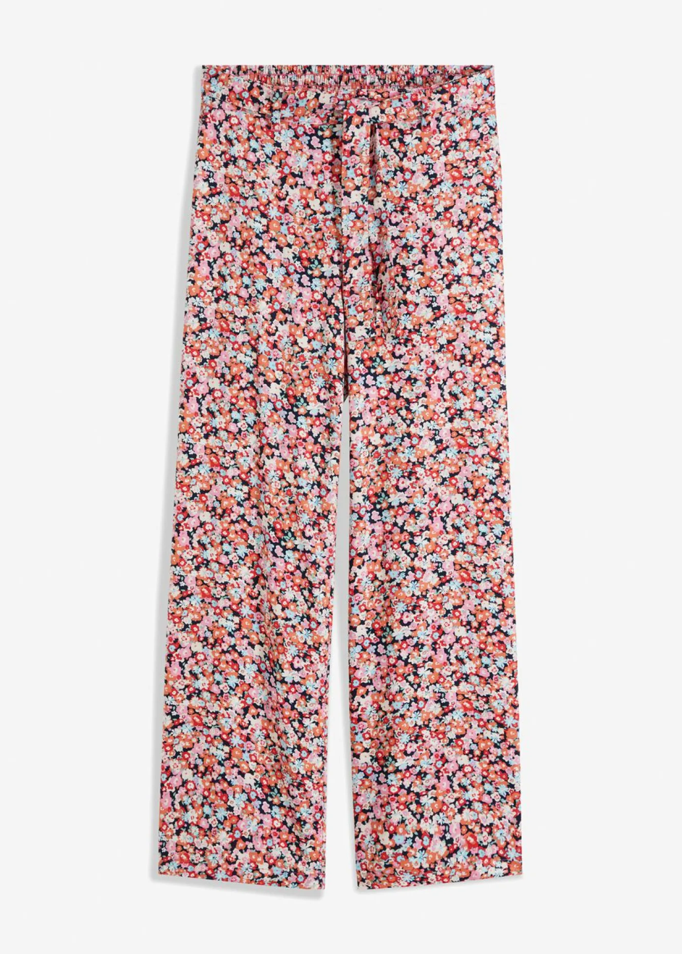 bonprix bonprix Pantalón sin cierre de viscosa pura naranja/menta de flores Online