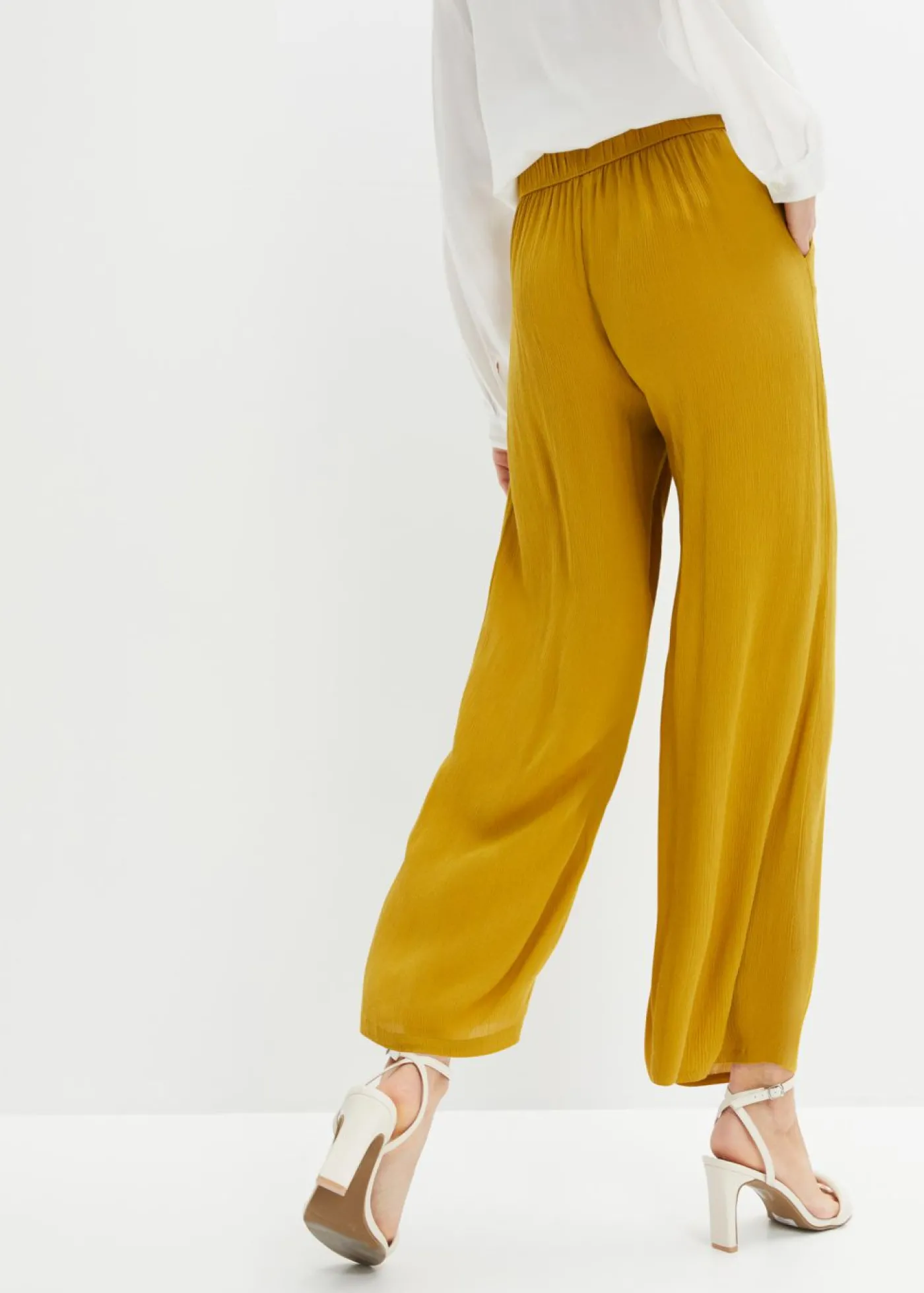 bonprix bonprix Pantalón sin cierre de viscosa Amarillo Discount