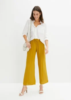bonprix bonprix Pantalón sin cierre de viscosa Amarillo Discount