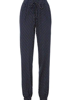 bonprix bonprix Pantalón sin cierre de viscosa pura Azul marino con estampado gráfico Best