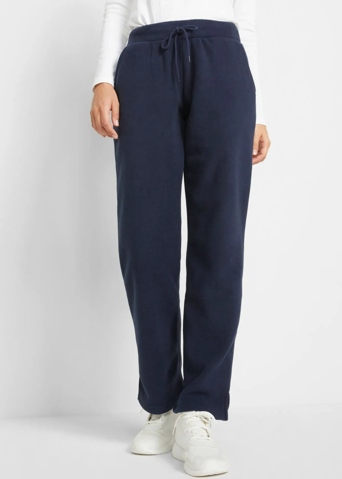bonprix bonprix Pantalón sin cierre en tejido polar Azul marino