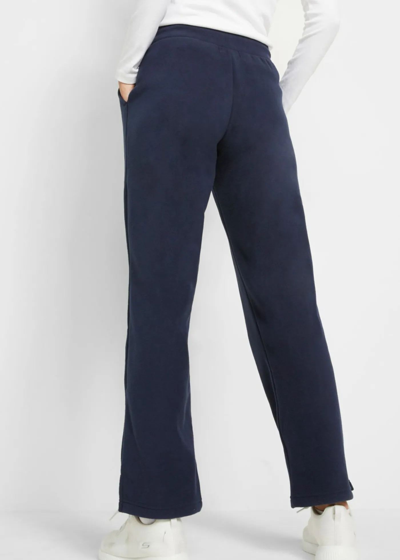 bonprix bonprix Pantalón sin cierre en tejido polar Azul marino