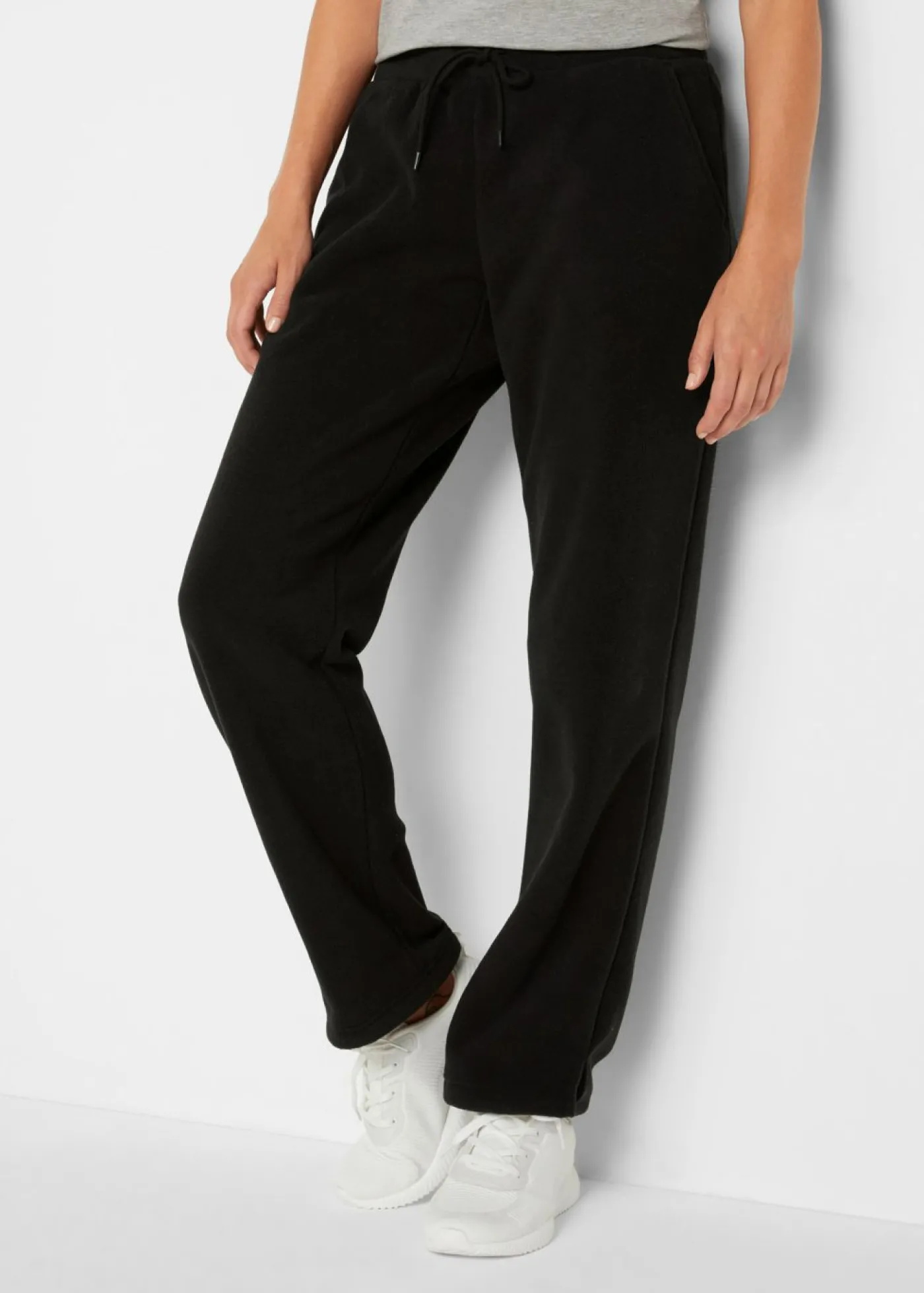 bonprix bonprix Pantalón sin cierre en tejido polar Negro Best