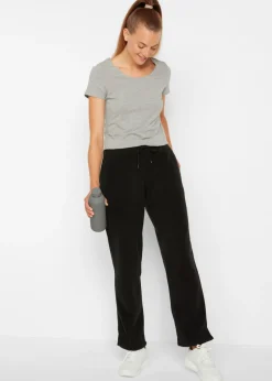 bonprix bonprix Pantalón sin cierre en tejido polar Negro Best