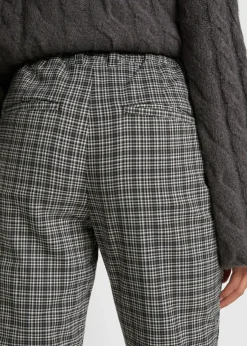 bonprix bonprix Pantalón sin cordones con estampado de cuadros negro a cuadros Discount