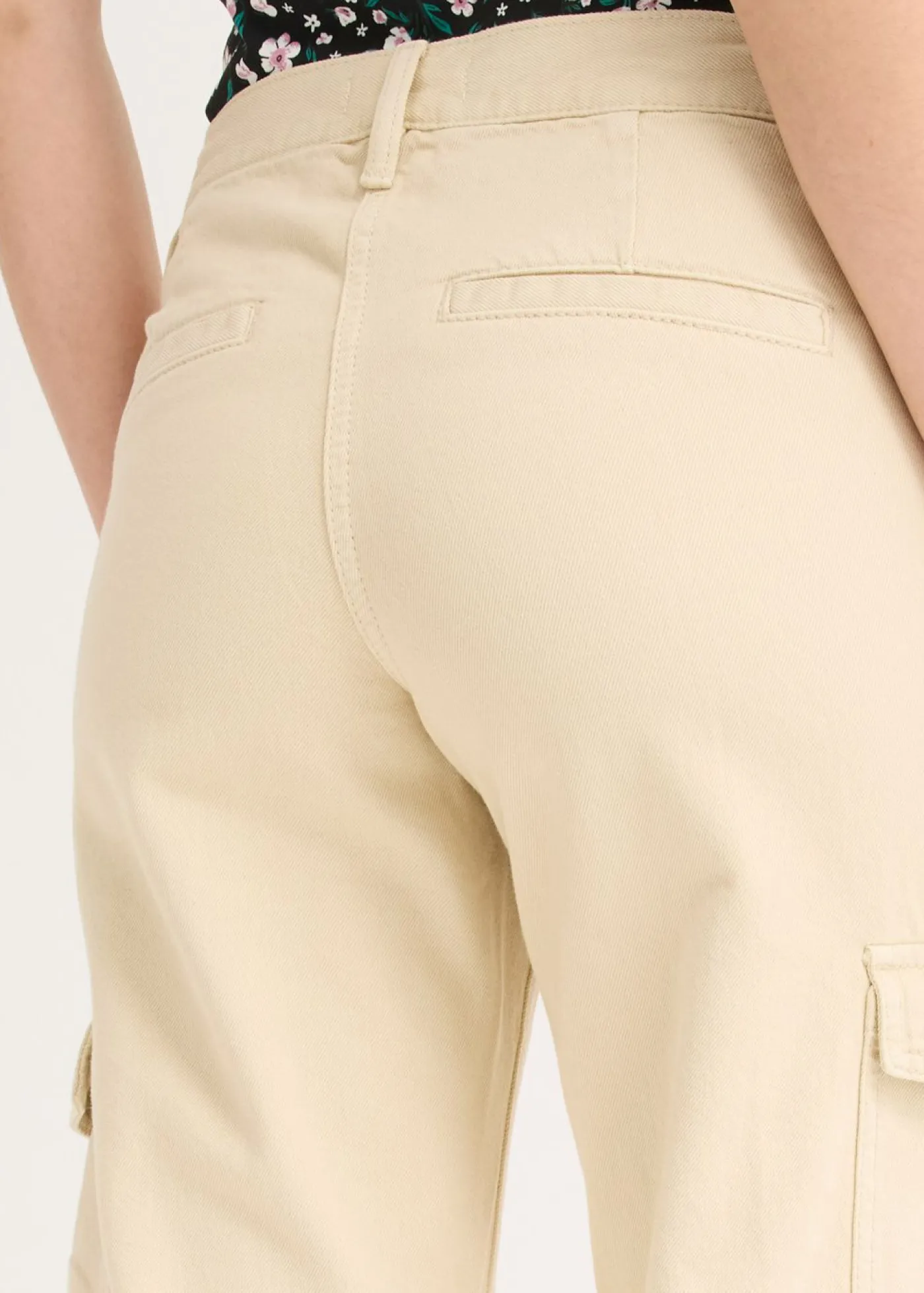 bonprix bonprix Pantalón tipo cargo de algodón puro Arena claro Sale