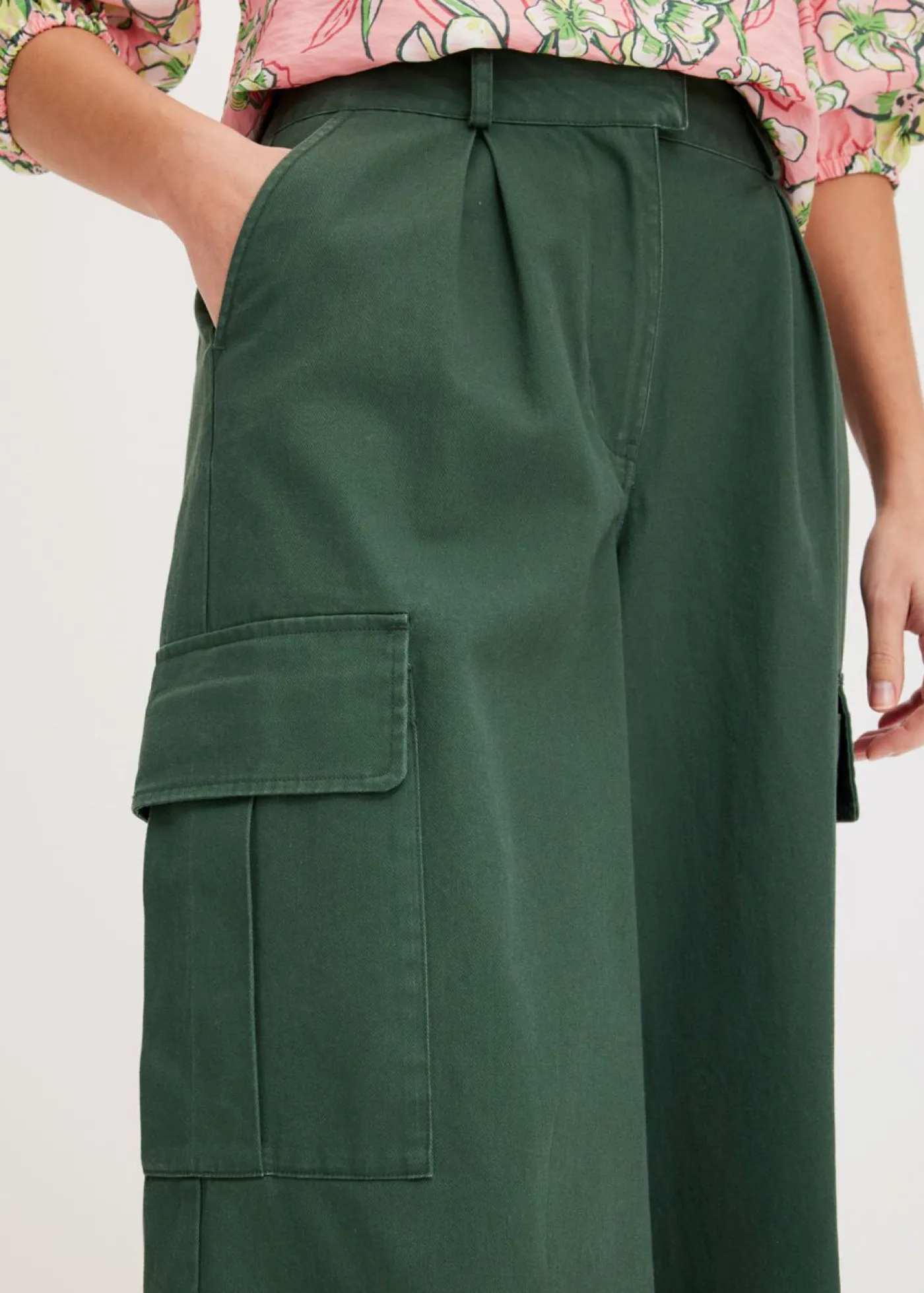bonprix bonprix Pantalón tipo cargo de algodón puro verde sombra