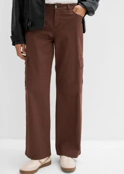 bonprix bonprix Pantalón tipo cargo de mezcla de algodón elástico marrón Hot