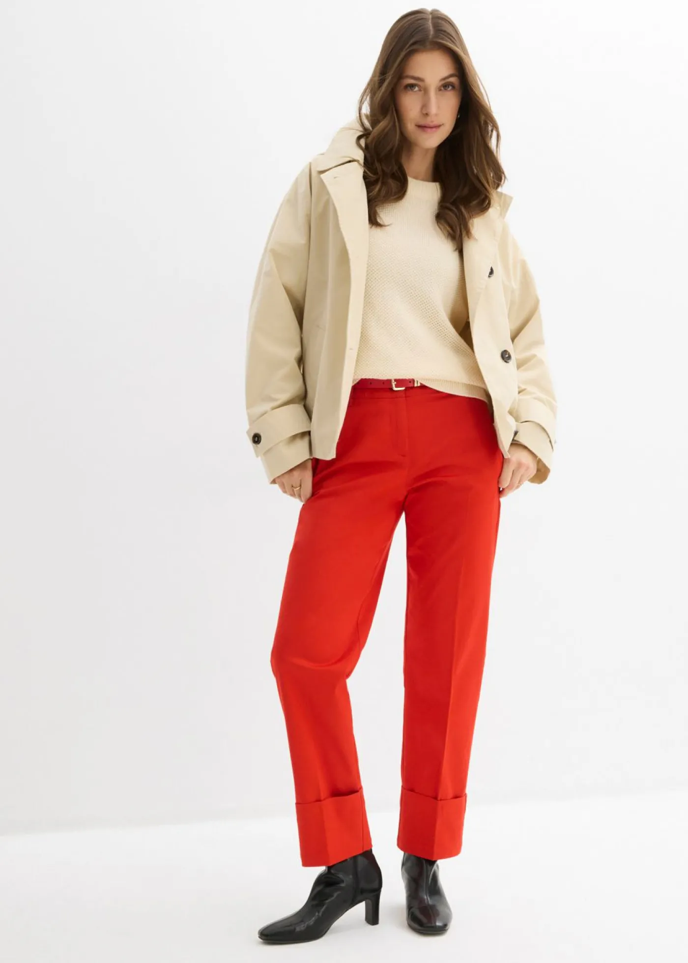 bonprix bonprix Pantalón tipo chino fresa Online
