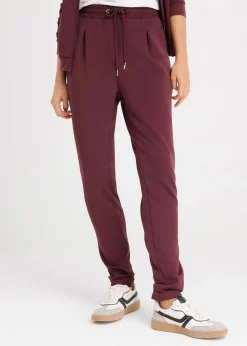 bonprix bonprix Pantalón tipo chino de neopreno rojo burdeos Hot
