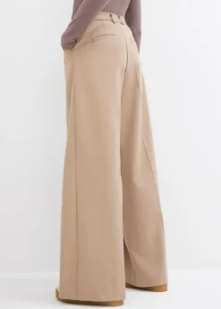 bonprix bonprix Pantalón tipo Marlene de mezcla de viscosa con cintura alta Negro New