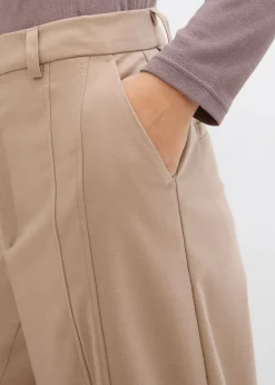 bonprix bonprix Pantalón tipo Marlene de mezcla de viscosa con cintura alta Negro New