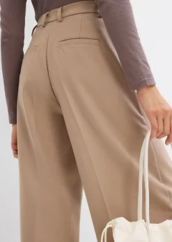 bonprix bonprix Pantalón tipo Marlene de mezcla de viscosa con cintura alta Negro New
