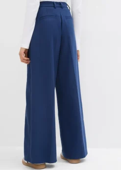 bonprix bonprix Pantalón tipo Marlene de mezcla de viscosa con cintura alta Azul almirante Best