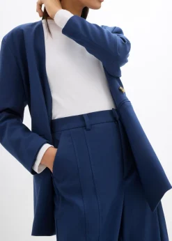 bonprix bonprix Pantalón tipo Marlene de mezcla de viscosa con cintura alta Azul almirante Best