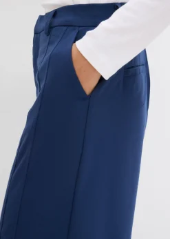 bonprix bonprix Pantalón tipo Marlene de mezcla de viscosa con cintura alta Azul almirante Best