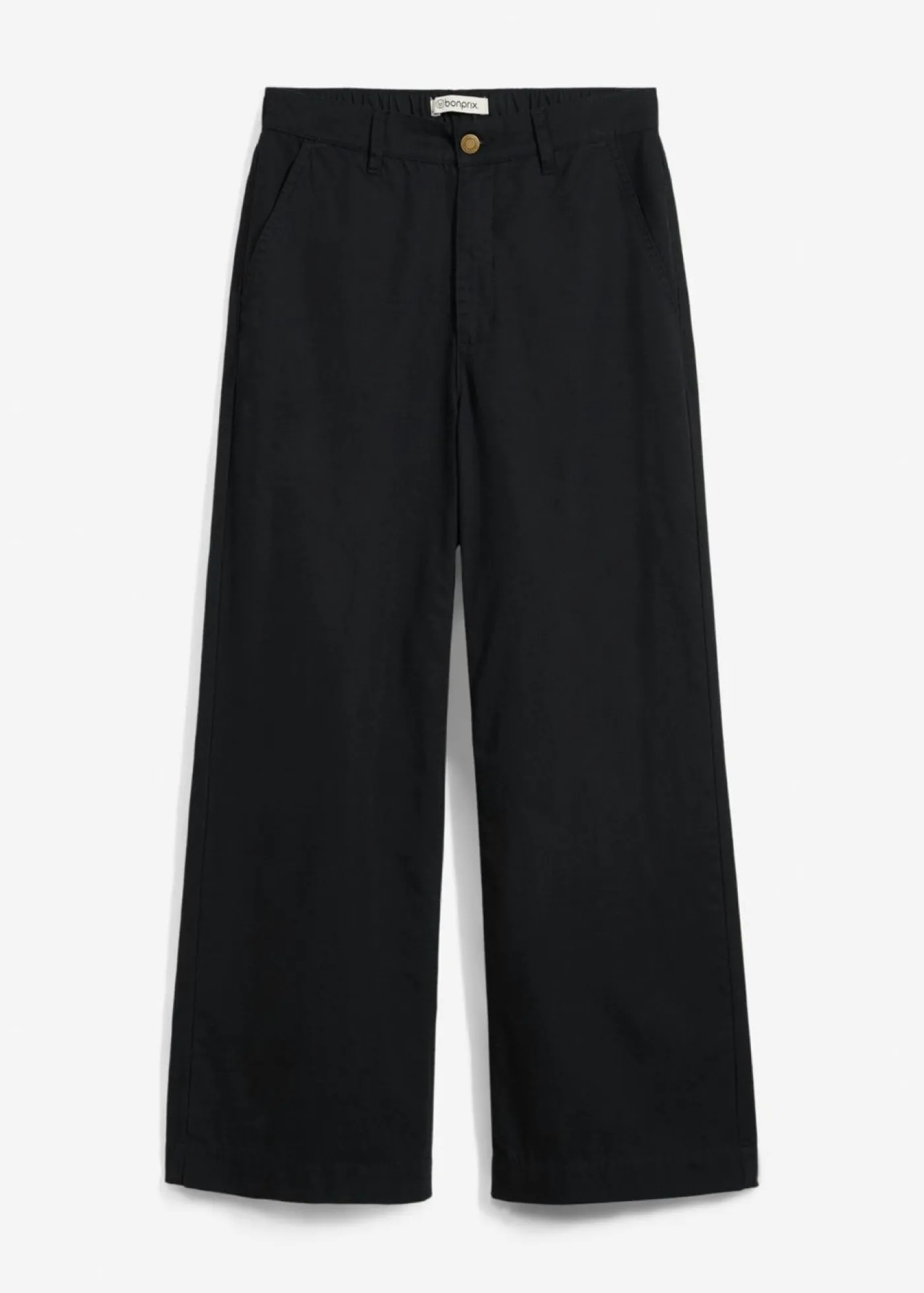 bonprix bonprix Pantalón tobillero de algodón puro Negro Sale