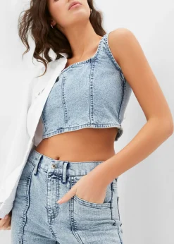 bonprix bonprix Pantalón vaquero, high waist azul hielo denim Clearance