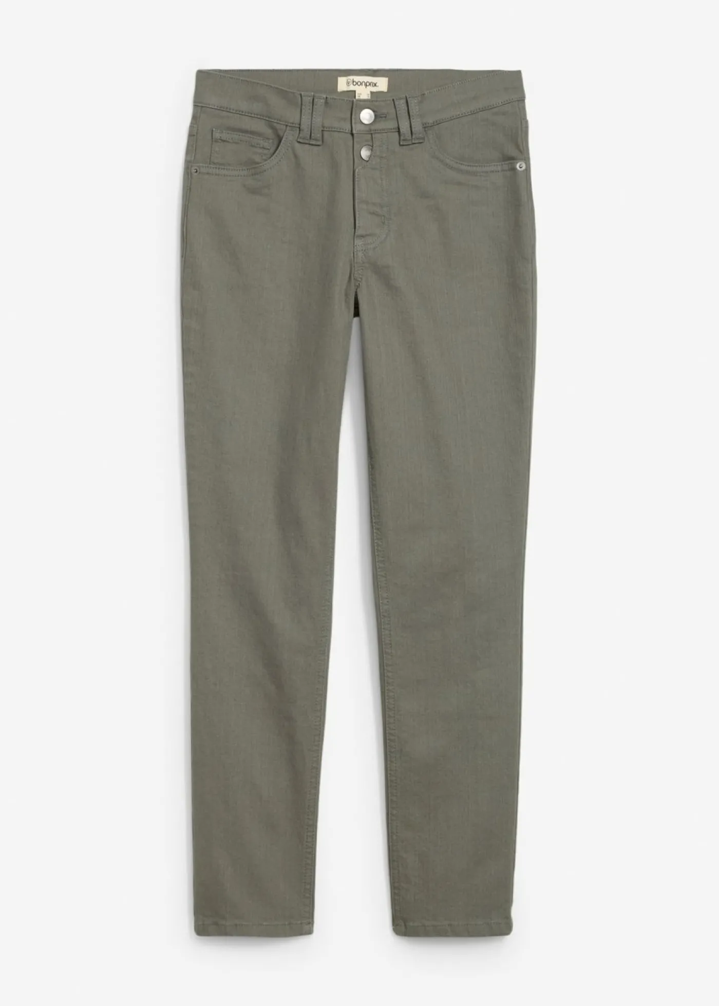 bonprix bonprix Pantalones acortados de sarga Verde eucalipto Outlet