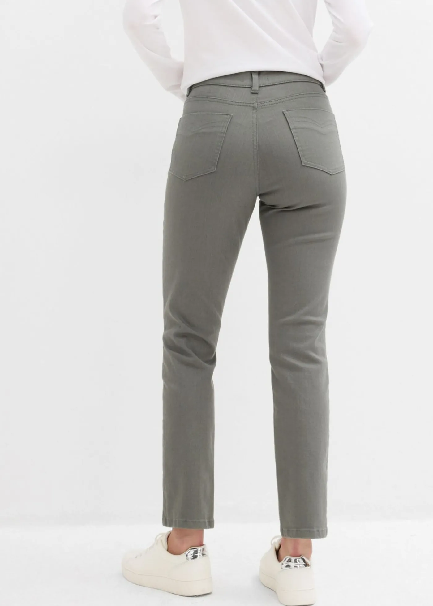 bonprix bonprix Pantalones acortados de sarga Verde eucalipto Outlet