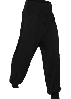 bonprix bonprix Pantalones bombachos con banda de silicona en la cintura Negro Outlet