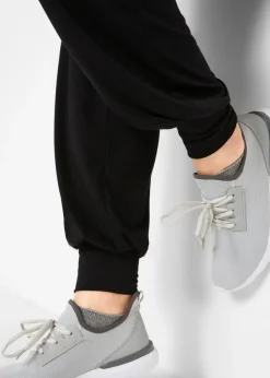 bonprix bonprix Pantalones bombachos con banda de silicona en la cintura Negro Outlet