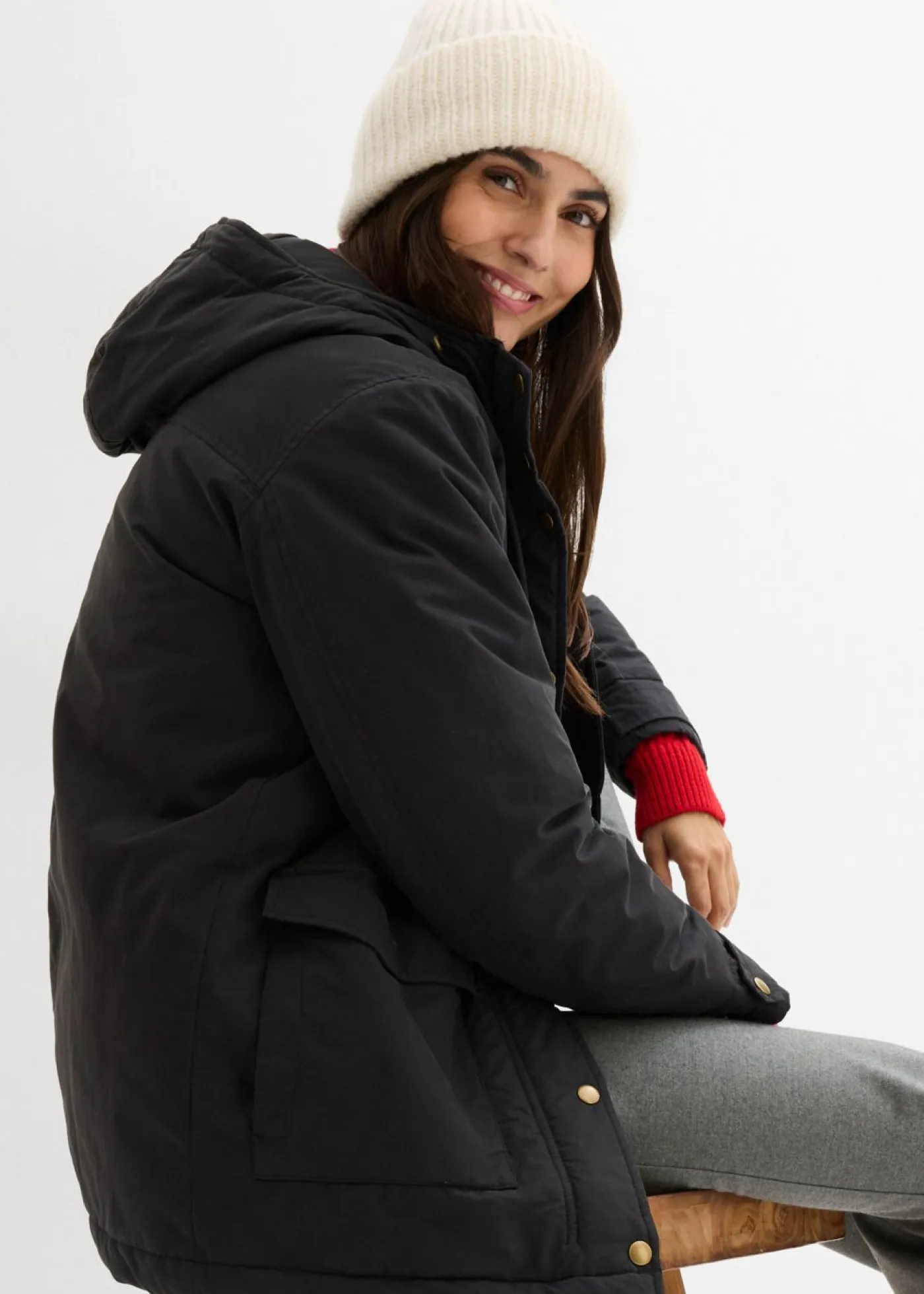 bonprix bonprix Parka acolchada Negro Clearance